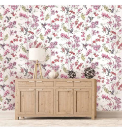 DUTCH WALLCOVERINGS Papier peint Colibris Rose