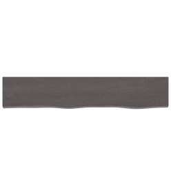 Étagère murale gris foncé 100x20x6 cm bois chêne massif traité