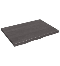 Étagère murale gris foncé 80x60x4 cm bois chêne massif traité