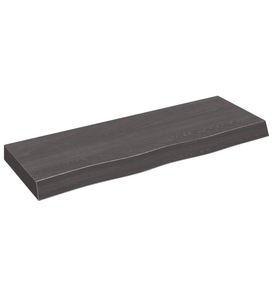 Étagère murale gris foncé 80x30x6 cm bois chêne massif traité