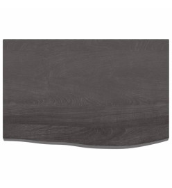 Étagère murale gris foncé 60x40x2 cm bois chêne massif traité