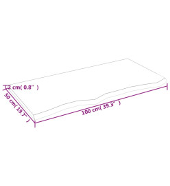 Étagère murale 100x50x2 cm bois de chêne massif non traité