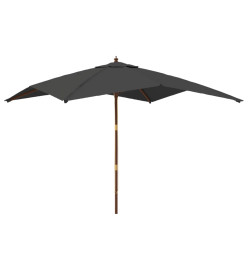 Parasol de jardin avec mât en bois anthracite 300x300x273 cm