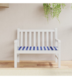 Coussin de banc de jardin rayures bleues et blanches 120x50x3cm