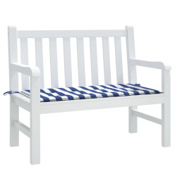 Coussin de banc de jardin rayures bleues et blanches 120x50x3cm