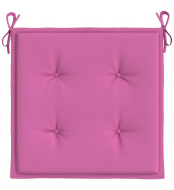 Coussins de chaise de jardin lot de 4 rose 50x50x3 cm tissu