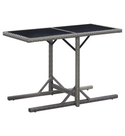 Table de jardin Anthracite 110x53x72 cm Verre et résine tressée