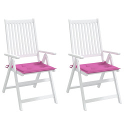 Coussins de chaise de jardin lot de 2 rose 40x40x3 cm tissu