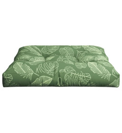 Coussin de palette motif de feuilles 80x80x12 cm tissu