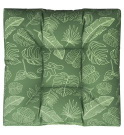 Coussin de palette motif de feuilles 70x70x12 cm tissu