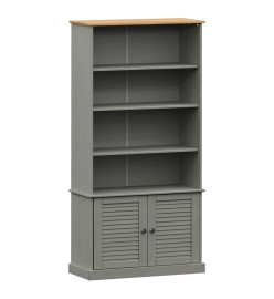 Bibliothèque VIGO gris 85x35x170 cm bois massif de pin