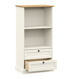 Bibliothèque VIGO blanc 60x35x114,5 cm bois massif de pin