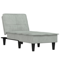 Chaise longue gris clair velours