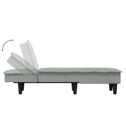 Chaise longue gris clair velours