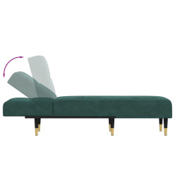 Chaise longue vert foncé velours