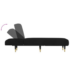 Chaise longue noir velours