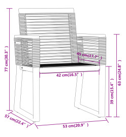 Ensemble de salle à manger de jardin 3 pcs Noir