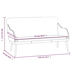 Banc Marron 110x76x80 cm Similicuir