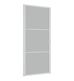 Porte intérieure 93x201,5 cm Blanc Verre mat et aluminium