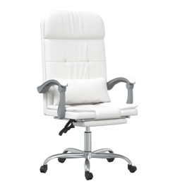 Fauteuil de massage inclinable de bureau Blanc Similicuir