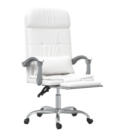 Fauteuil de massage inclinable de bureau Blanc Similicuir