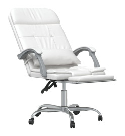 Fauteuil de massage inclinable de bureau Blanc Similicuir