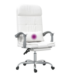 Fauteuil de massage inclinable de bureau Blanc Similicuir