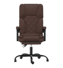 Fauteuil de massage inclinable de bureau Marron Similicuir