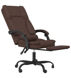 Fauteuil de massage inclinable de bureau Marron Similicuir