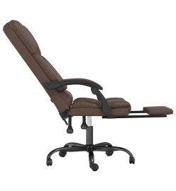 Fauteuil de massage inclinable de bureau Marron Similicuir