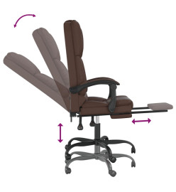 Fauteuil de massage inclinable de bureau Marron Similicuir