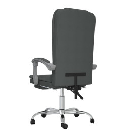 Fauteuil de massage inclinable de bureau Gris foncé Tissu