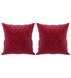 Coussins décoratifs 2 pcs Rouge bordeaux 40x40 cm Velours