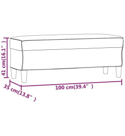 Banc Crème 100x35x41 cm Similicuir