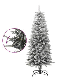 Sapin de Noël artificiel mince avec neige floquée 120 cm PVC/PE