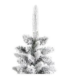 Sapin de Noël artificiel mince avec neige floquée 120 cm PVC/PE