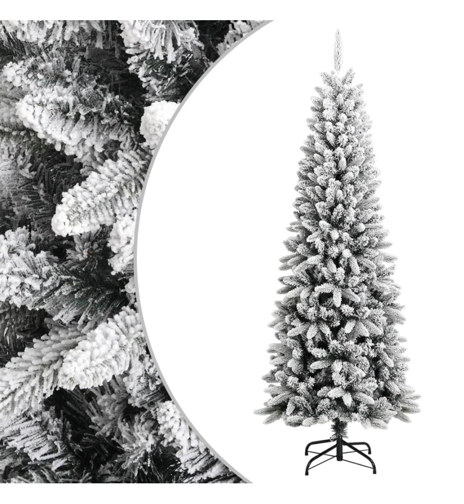 Sapin de Noël artificiel avec neige floquée 210 cm PVC et PE