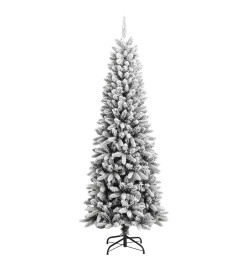 Sapin de Noël artificiel avec neige floquée 210 cm PVC et PE