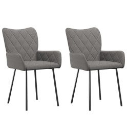 Chaises à manger lot de 2 gris clair tissu