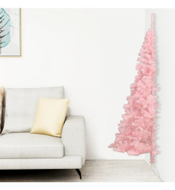 Demi sapin de Noël artificiel avec support Rose 120 cm PVC