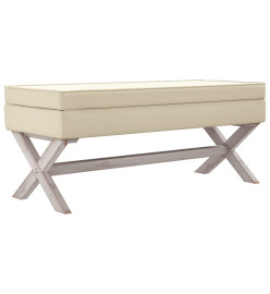 Tabouret de rangement Beige 110x45x49 cm Lin