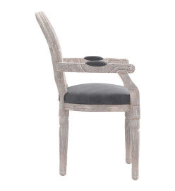 Chaise à manger gris foncé 54x56x96,5 cm velours