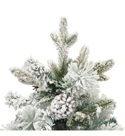 Sapin de Noël pré-éclairé avec neige floquée/cônes 120cm PVC/PE