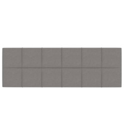 Panneaux muraux 12 pcs Gris clair 90x30 cm Tissu 3,24 m²