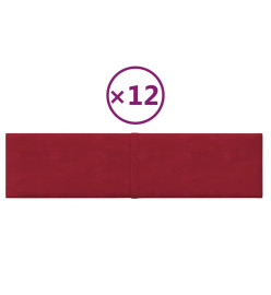 Panneaux muraux 12 pcs Rouge bordeaux 60x15 cm Velours 1,08 m²