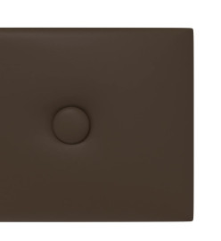 Panneaux muraux 12 pcs Marron 60x15 cm Similicuir 1,08 m²