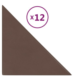 Panneaux muraux 12 pcs Marron 30x30 cm Similicuir 0,54 m²