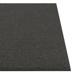 Panneaux muraux 12 pcs Gris foncé 30x30 cm Tissu 1,08 m²