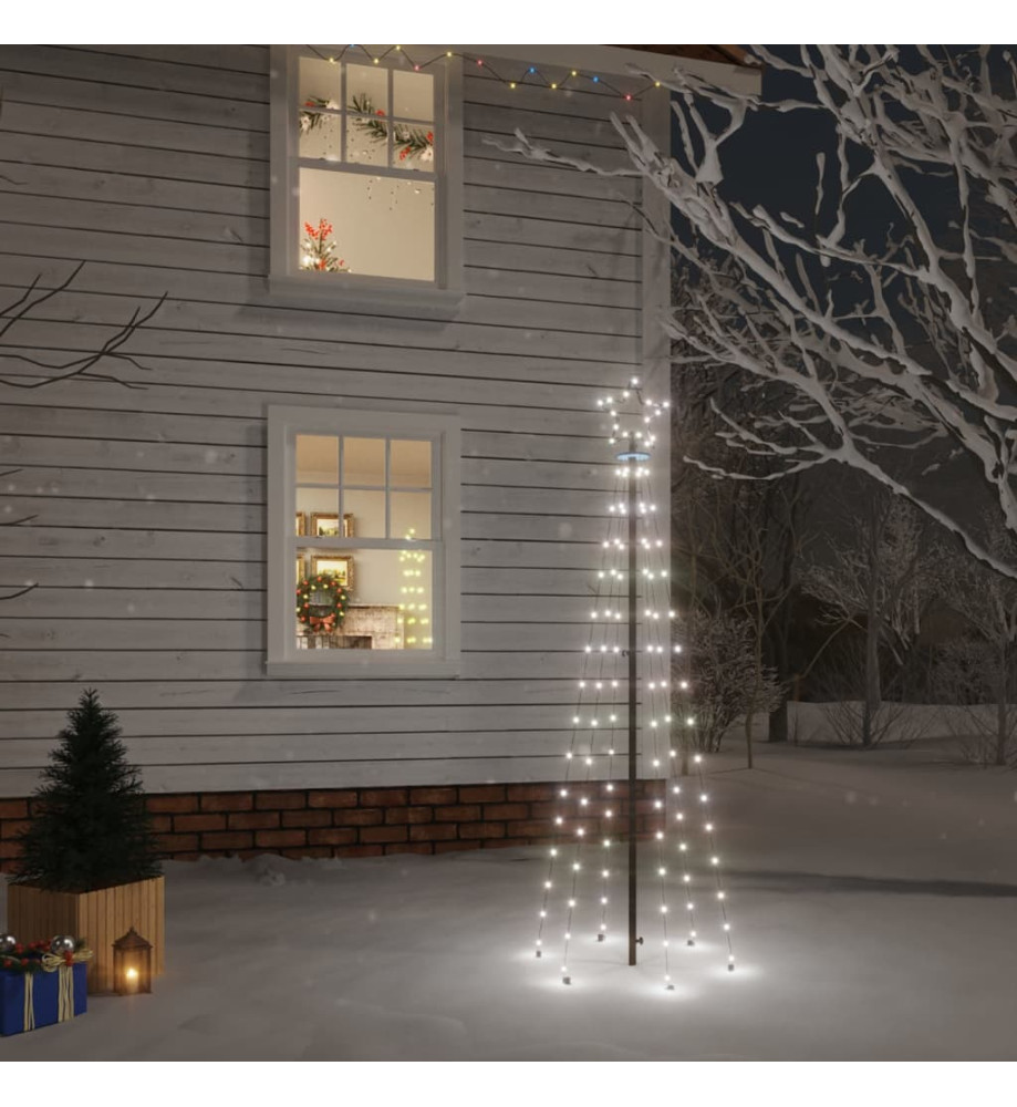 Sapin de Noël avec piquet Blanc froid 108 LED 180 cm