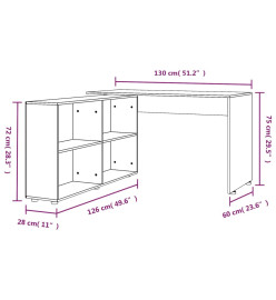 Bureau d'angle Chêne marron Bois d'ingénierie